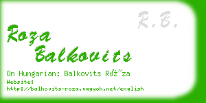 roza balkovits business card